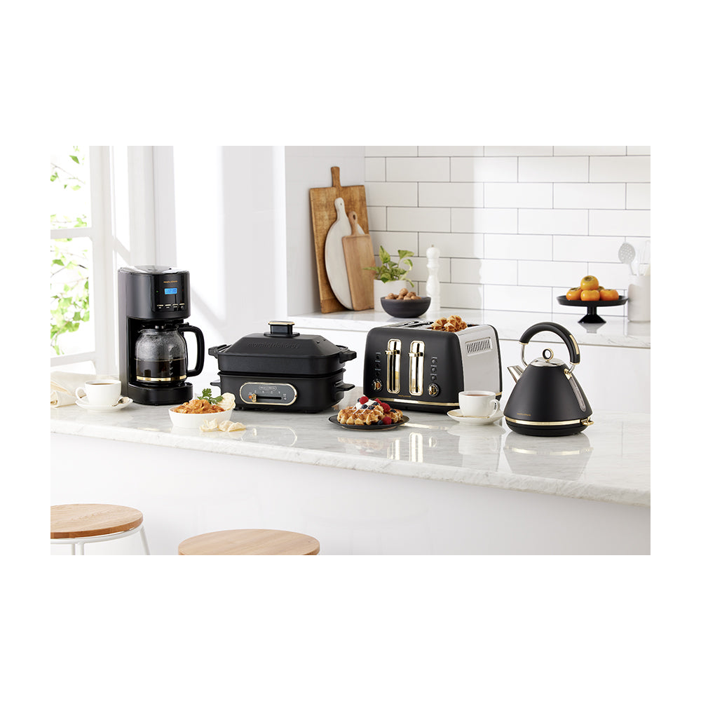 Morphy Richards Ascend 4 Slice Toaster w/Crumb Tray Soft Gold & Black