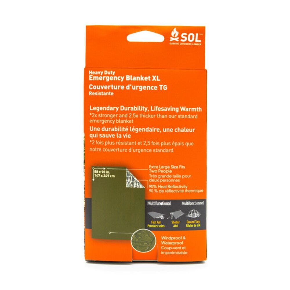 SOL Heavy Duty Emergency Blanket Waterproof Reflects 90 Percent 147x249cm