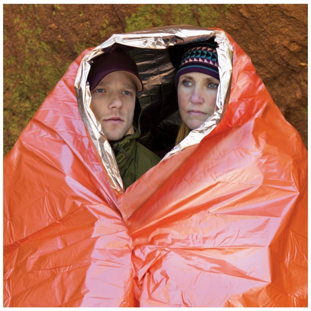 SOL Emergency Blanket XL Heat Reflective Orange 147x249cm Durable Waterproof