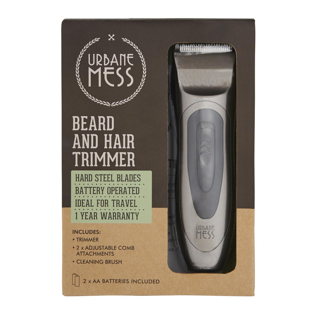 2x Urbane Mess Men's Electric Cordless Beard Hair Trimmer Grooming Care Set