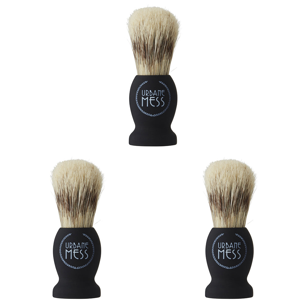 3PK Urbane Mess Natural Bristle Shave Brush Grooming Care