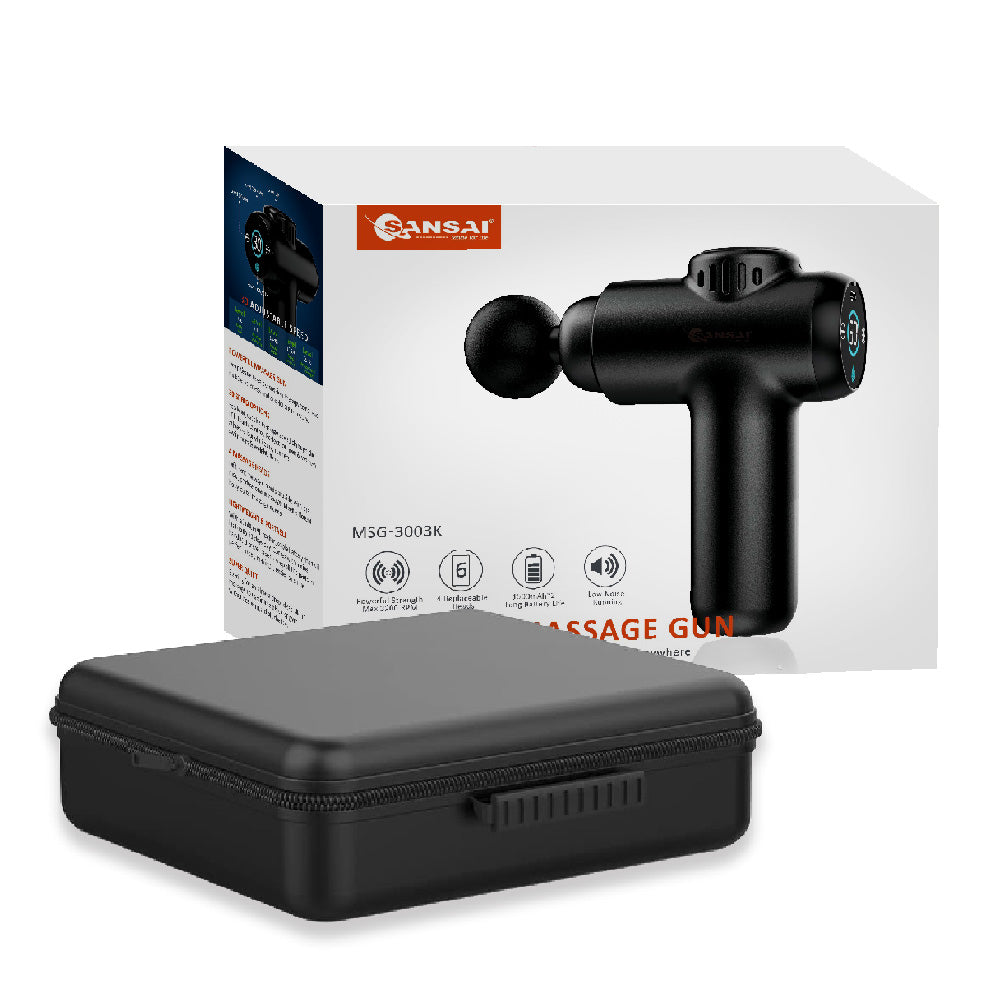 Sansai Muscle Portable Massage Gun 30-Speed LCD 18x15 cm Black