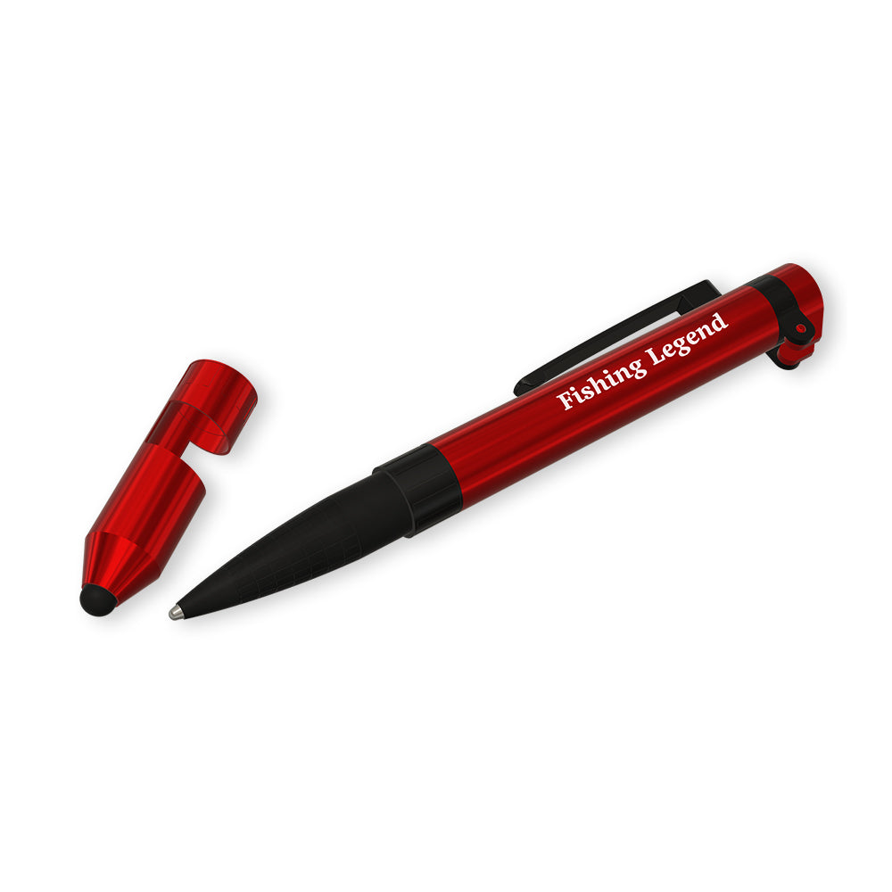 3pc Fishing Legend Multi-Tool Pen 7 In 1 Functions Red Case