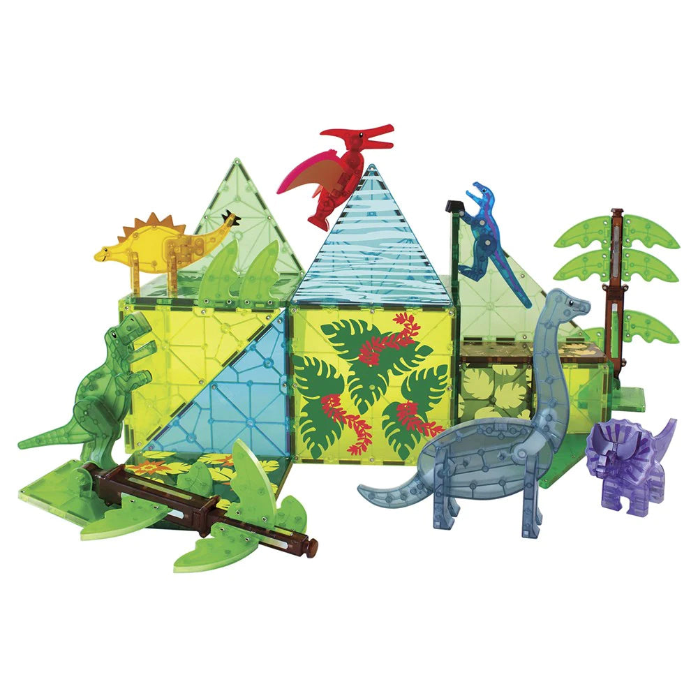 50pc Magna-Tiles Dino World Xl Kids/Childrens Magnetic Construction Toy Set 3y+