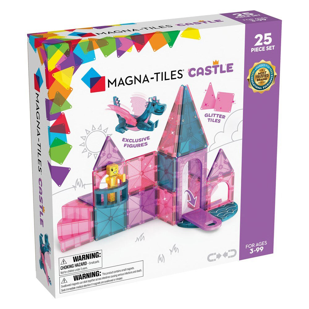 25pc Magna-Tiles Castle Set Kids Magnetic Building Toy 3+