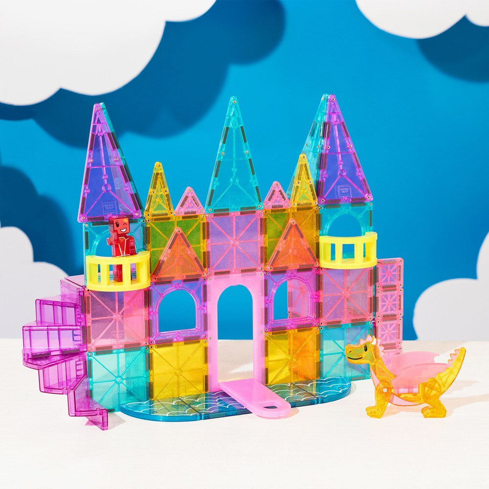 48pc Magna-Tiles Castle DLX + microMAGS Set Building Toy 3y+