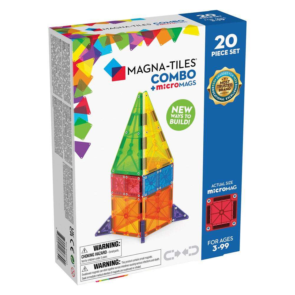 20pc Magna-Tiles Combo + microMAGS Set Building Toy 3y+