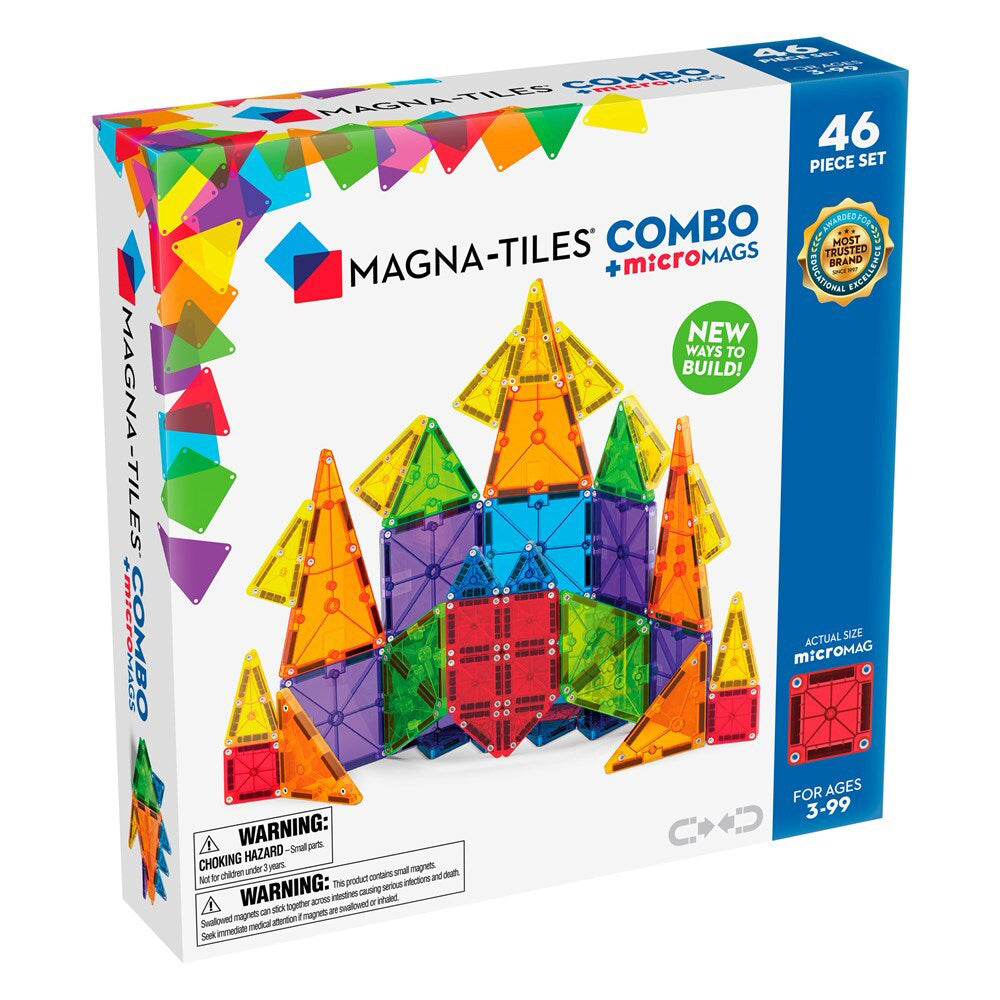 46pc Magna-Tiles Combo + microMAGS Set Building Toy 3y+