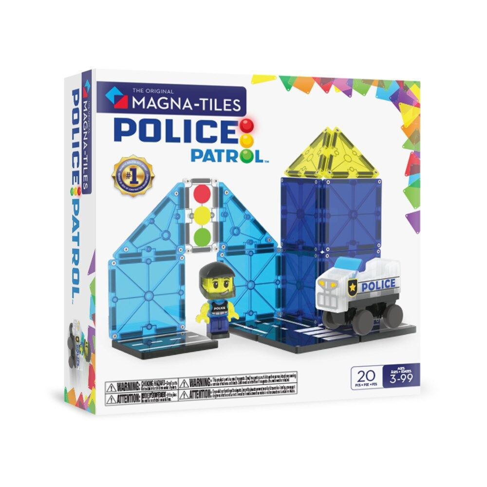 20pc Magna-Tiles Police Patrol Magnetic Construction Set 3Y+