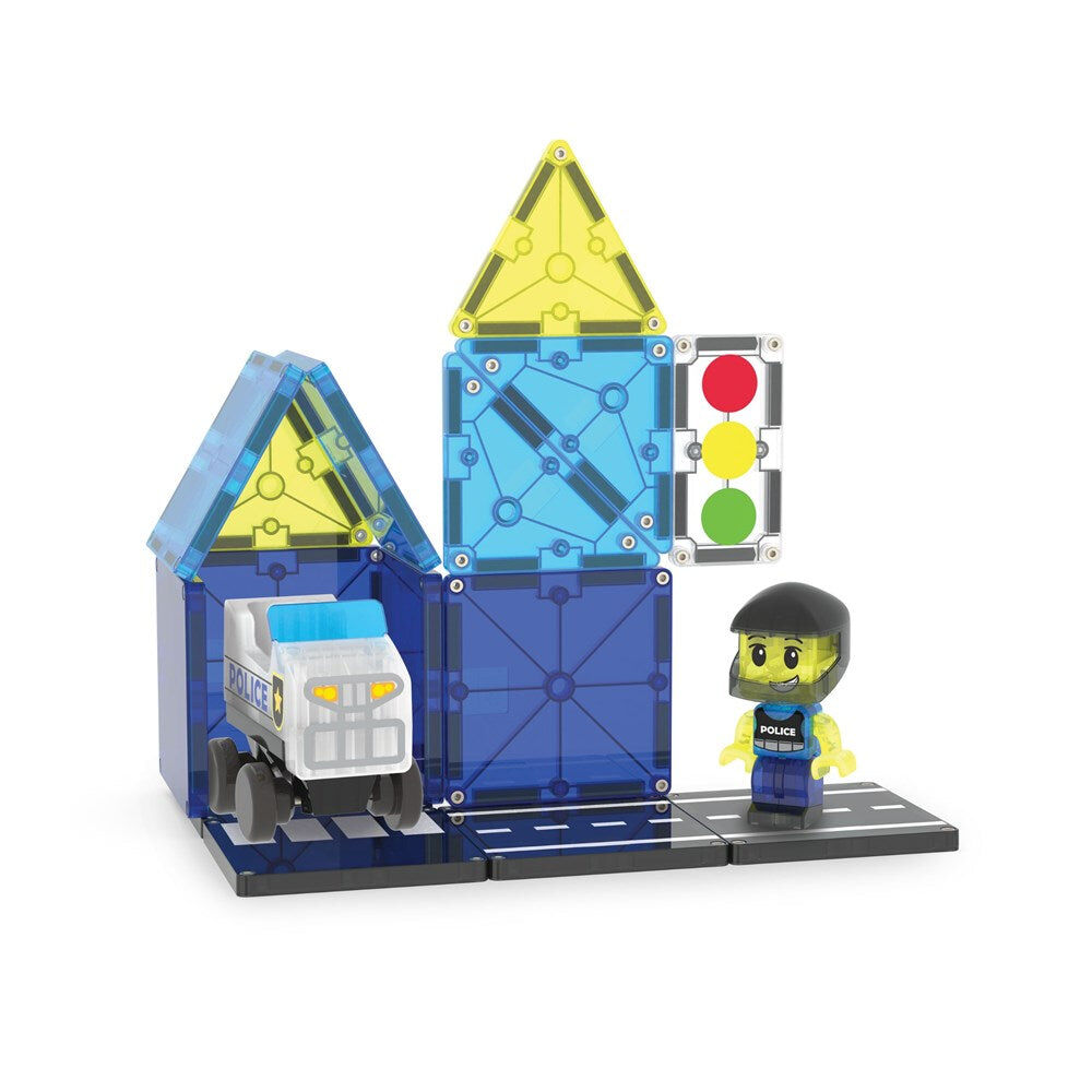 20pc Magna-Tiles Police Patrol Magnetic Construction Set 3Y+