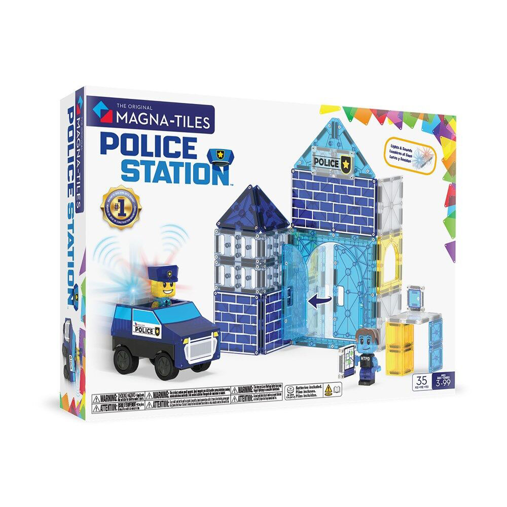 35pc Magna-Tiles Police Station Magnetic Construction Set 3Y+