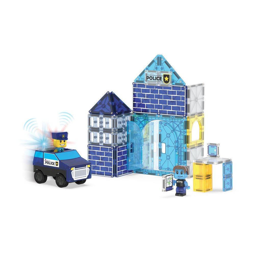 35pc Magna-Tiles Police Station Magnetic Construction Set 3Y+