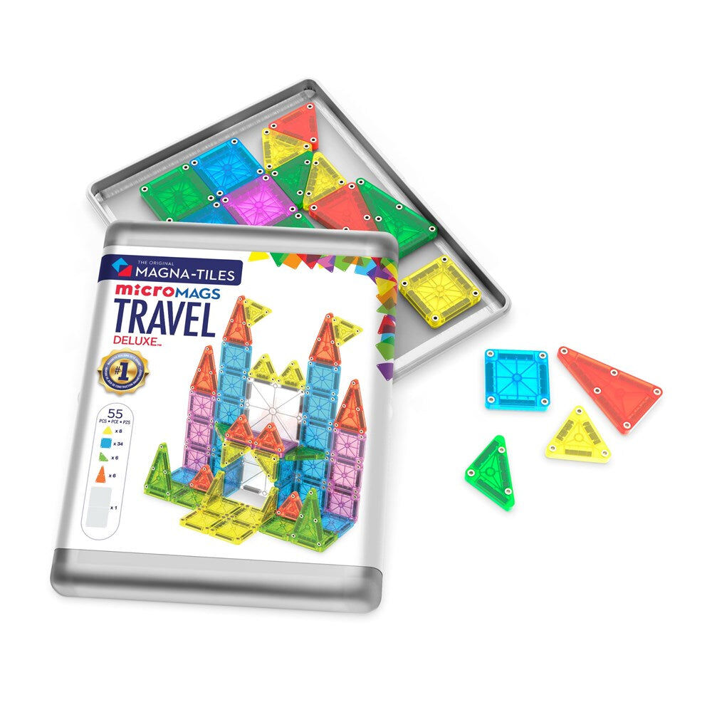 55pc Magna-Tiles microMAGS Deluxe Travel Magnetic Building Set 3Y+