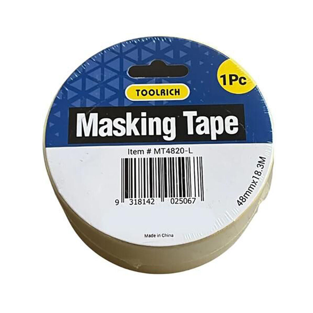 24PK Toolrich Masking/Painters Adhesive Tape Roll 48mmx18.3m White