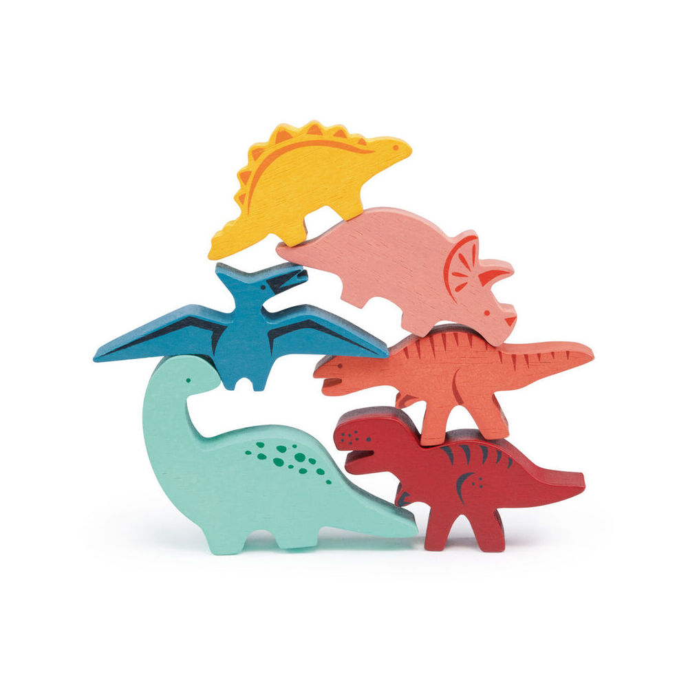 Mentari Happy Stacking Dinosaurs Set & Bag Wooden Toy 2y+