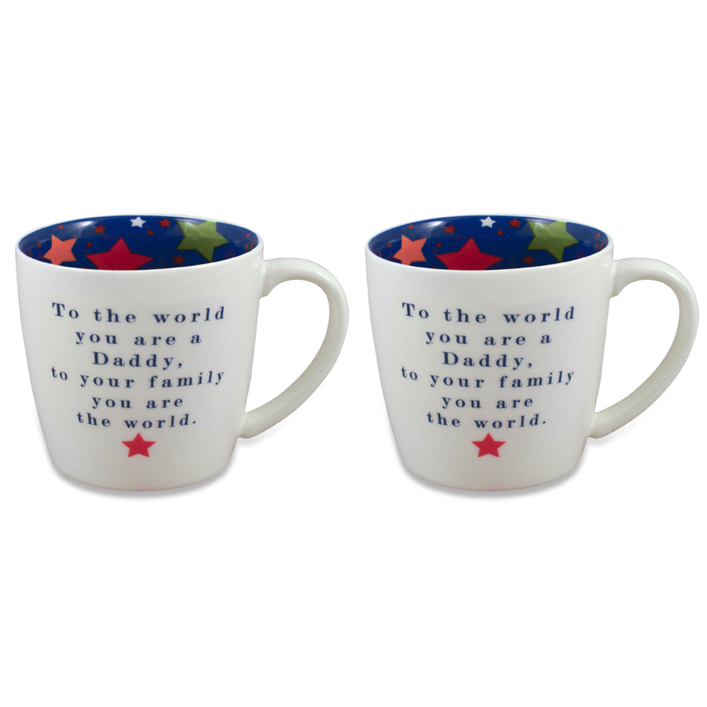 2PK Daddy Inside Out Tea/Coffee Novelty Gift Mug 400ml Drinking Cup