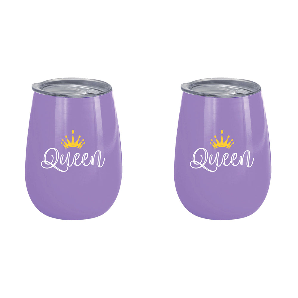 2PK Queen 360ml Stainless Steel Double Walled Insulated Mug