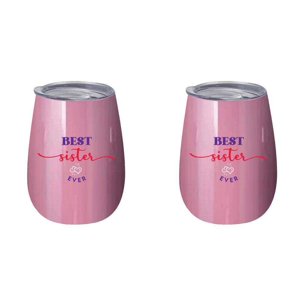 2PK Best Sister Ever 360ml Stainless Steel Double Walled Insulated Mug