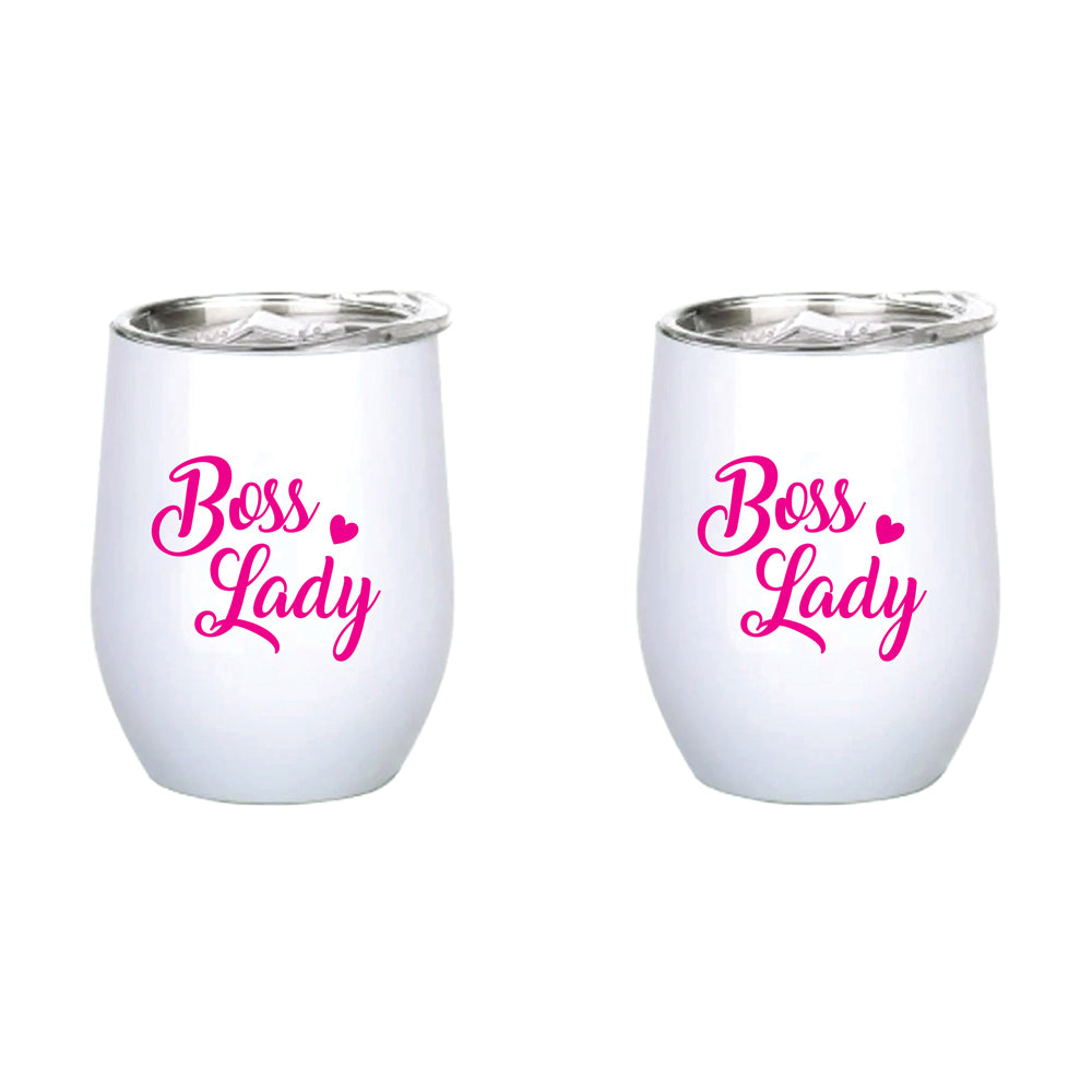 2PK Boss Lady 360ml Stainless Steel Double Walled Insulated Mug
