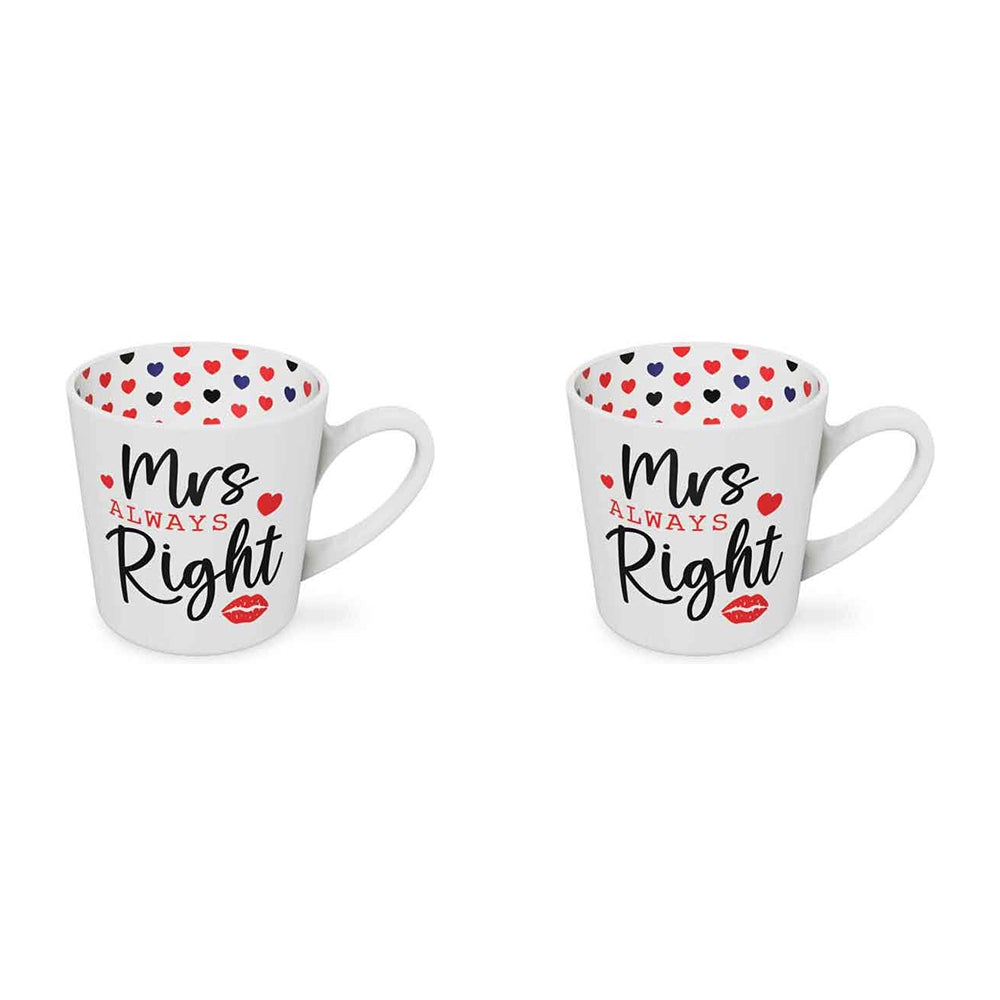 2PK Mrs. Always Right Beautiful on the Inside 420ml/10cm New Bone China Mug