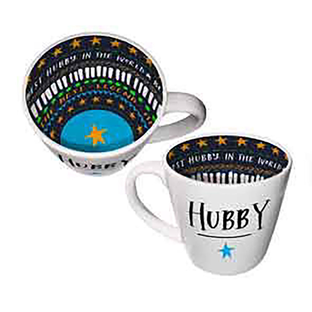 2x Hubby Inside Out Mug 14Oz 410ml Novelty Funny Drinking Cups