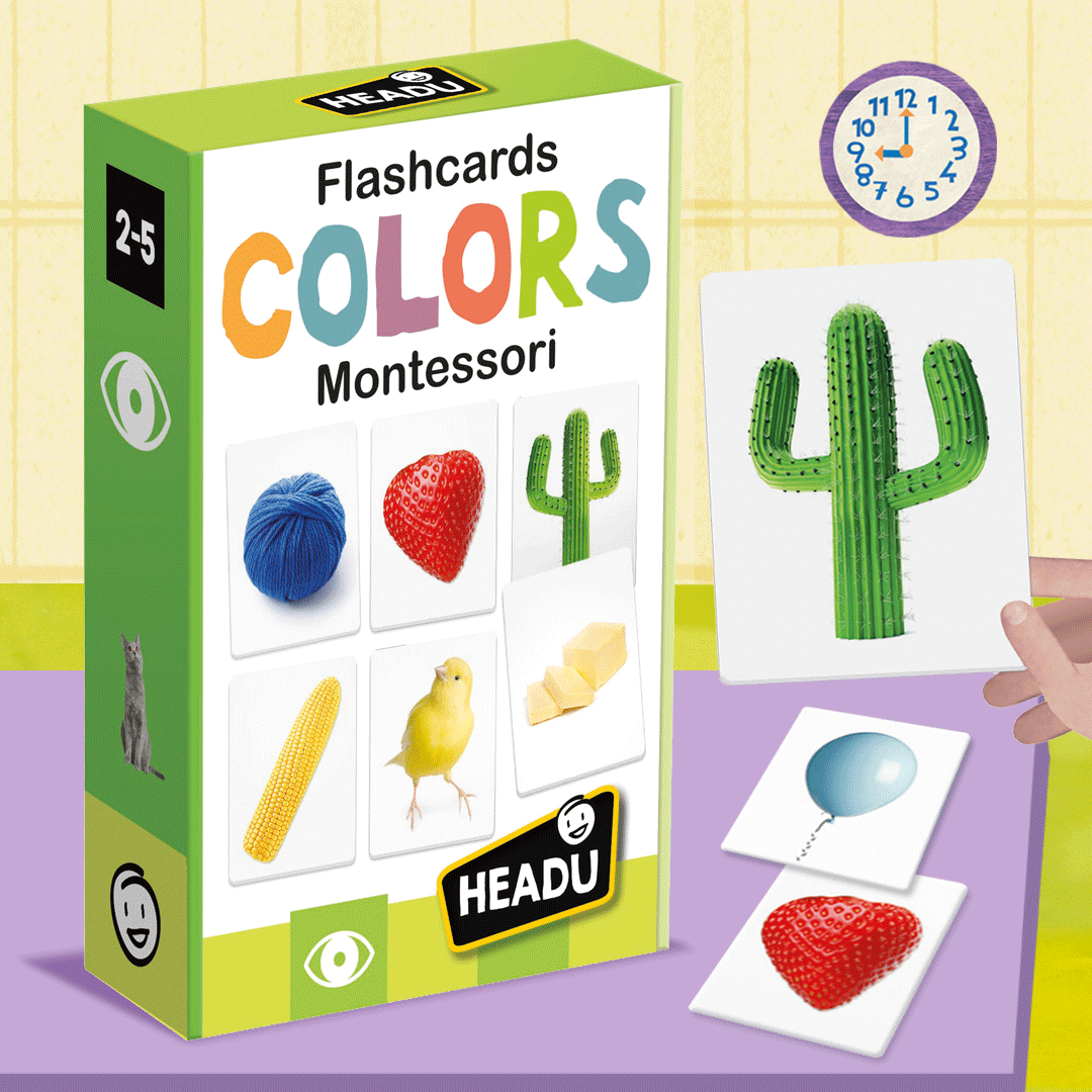Headu Montessori Flashcards Colours Kids Activity Game Set 2-5y