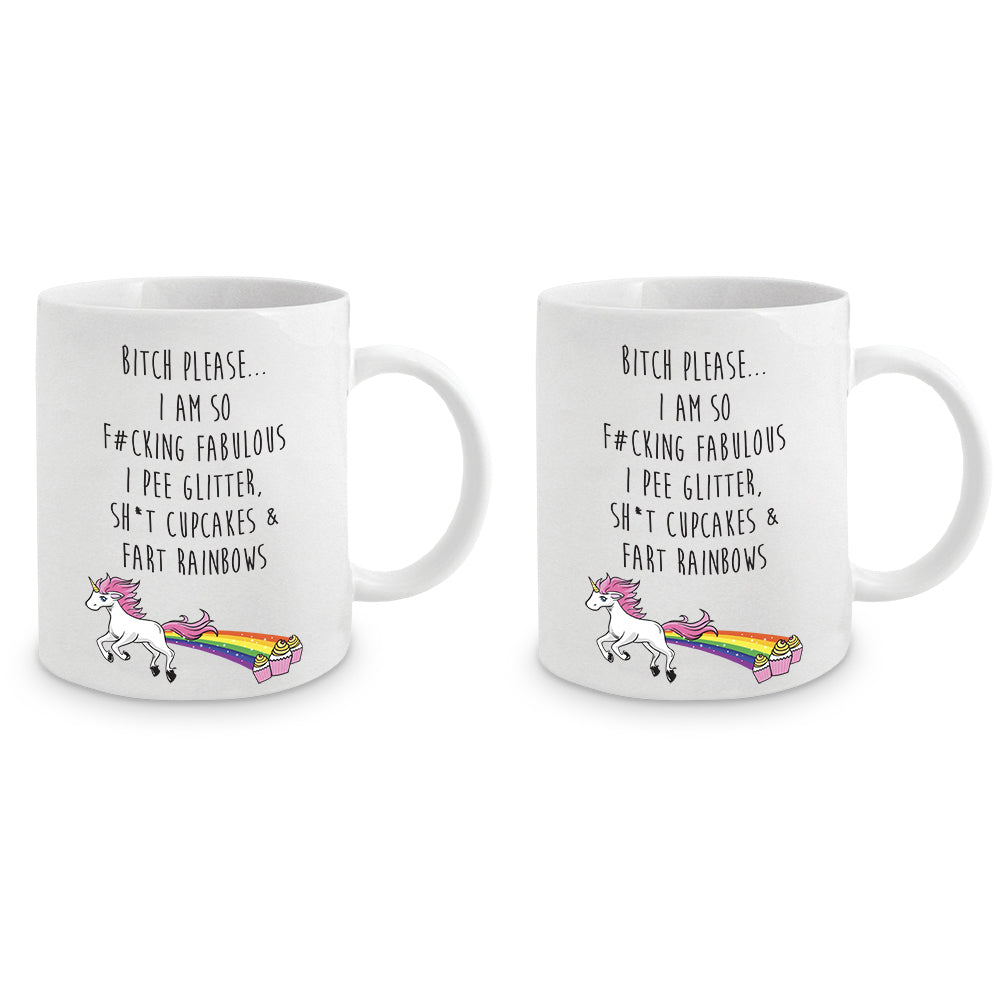 2PK Novelty Gift Mug B*tch Please... 350ml Drinking Cup