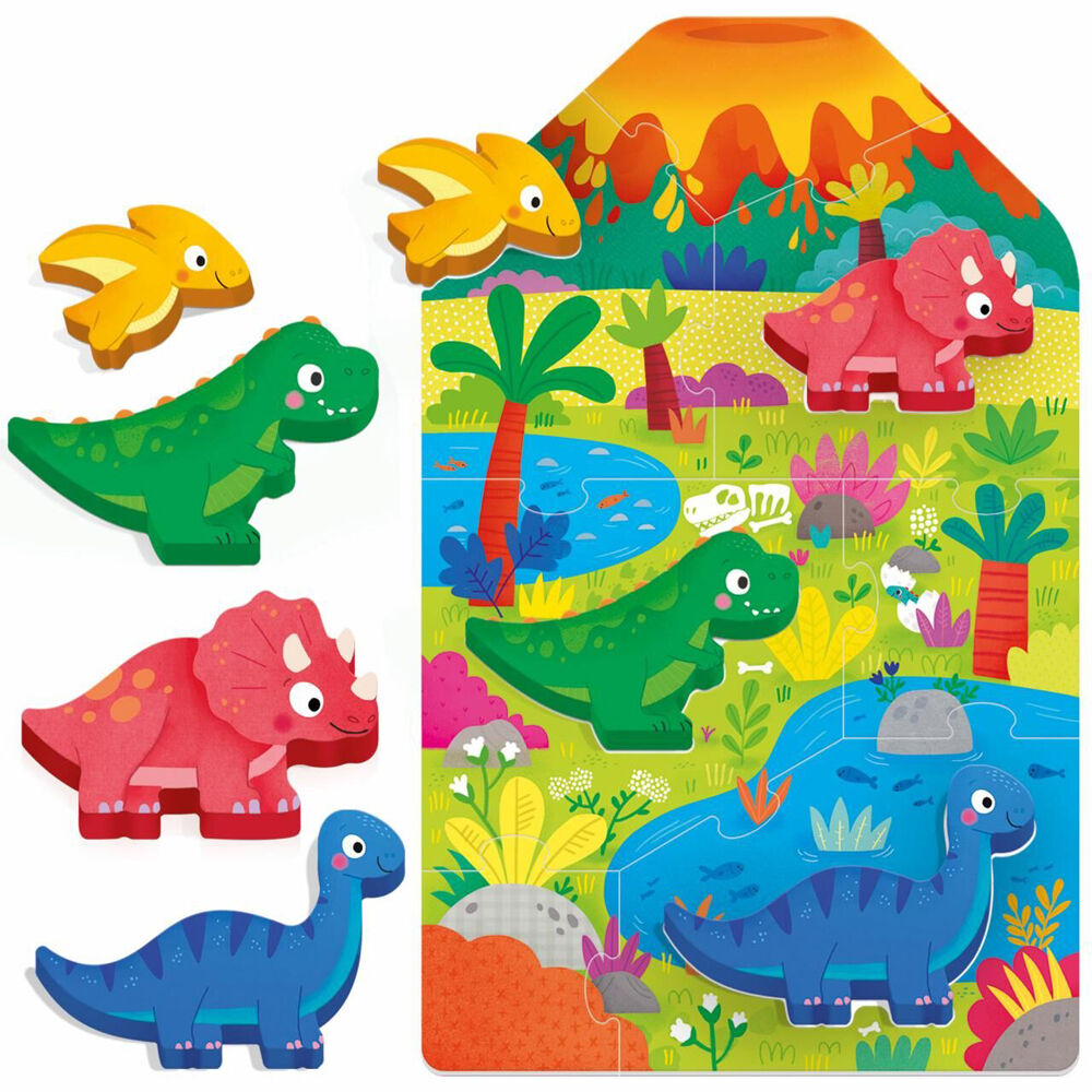 Headu Montessori First Puzzle Dinosaurs Kids Wooden Toy 2-4y