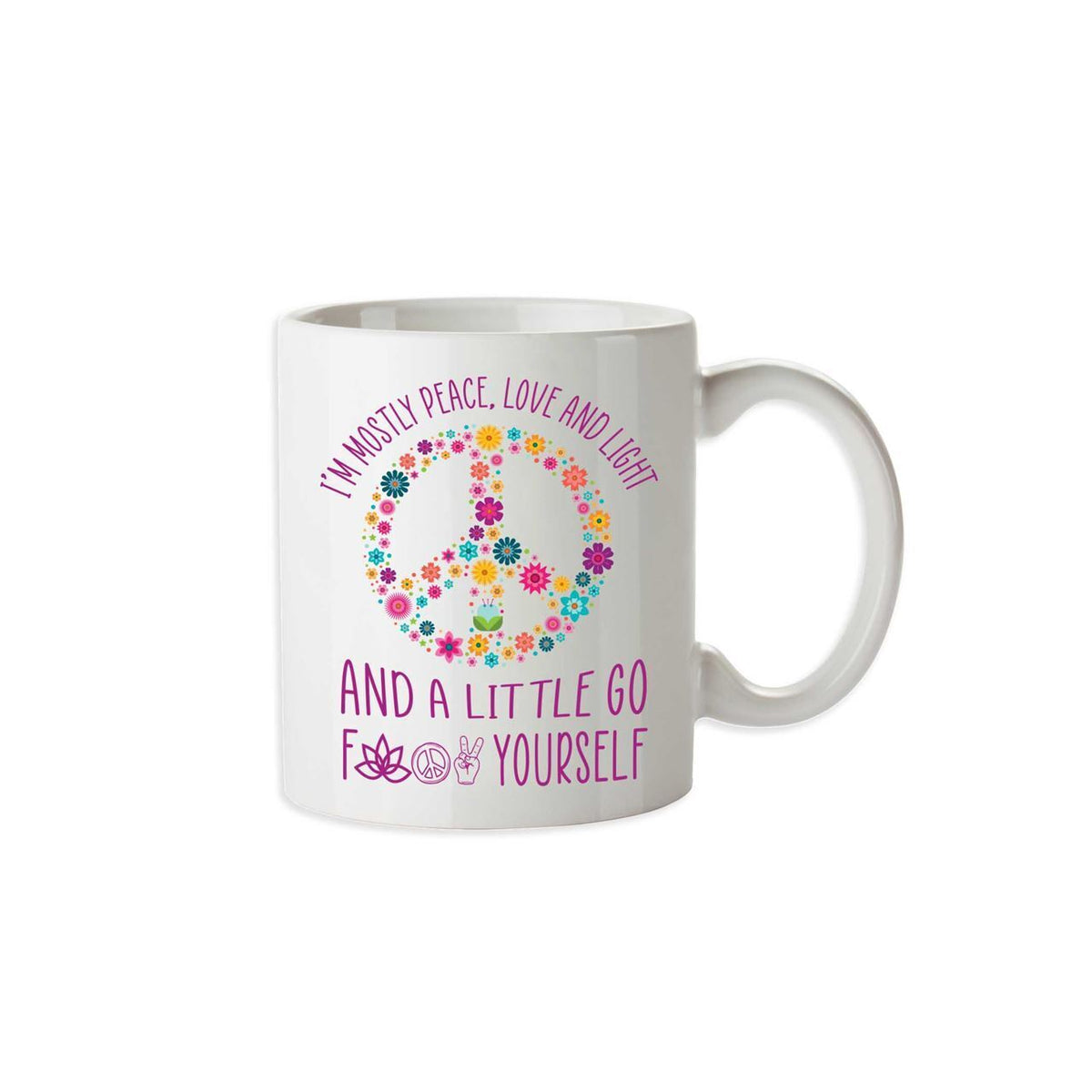 2PK Im Mostly Peace, Love & Light Novelty Funny Office Gift Mug 350ml