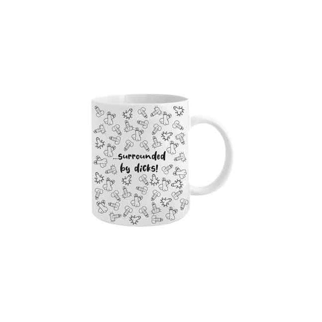 Surrounded by D*cks 360ml Ceramic Coffee/Tea Drink Mug w/ Handle