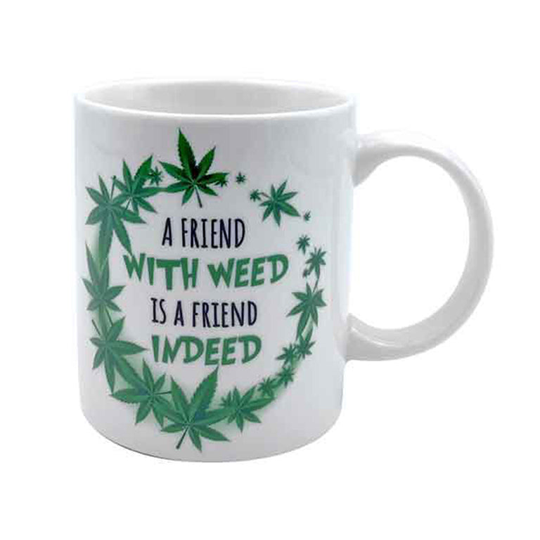 2PK A Friend With Weed 350ml Novelty Funny Office Gift Mug