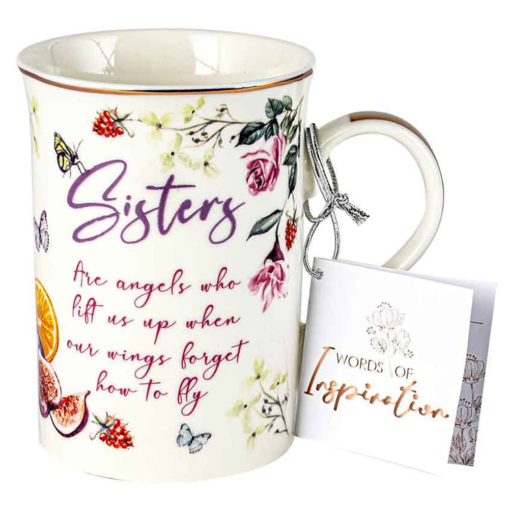 2x Sister Inspiration Mug 360ml New Bone China Novelty Drinking Cups