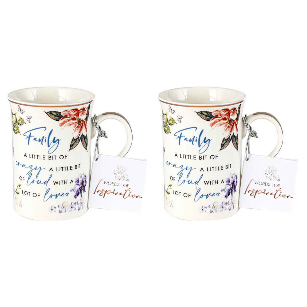 2x Family Inspiration Mug 360ml New Bone China Novelty Drinking Cups
