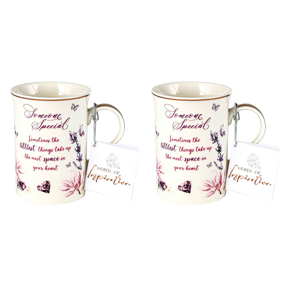 2x Someone Special Inspiration Mug 360ml New Bone China Novelty Drinking Cups