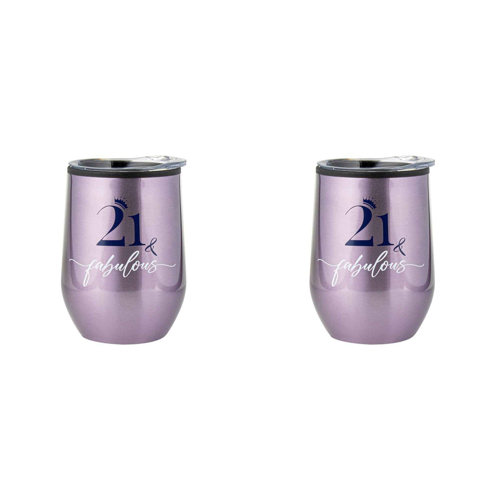 2PK 21st Birthday 360ml S/S Vacuum Insulated Tumbler Double Walled Mug