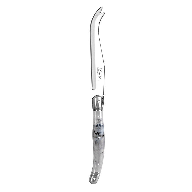 12pc Laguiole Etiquette 23.5cm Cheese Knife - Marble White