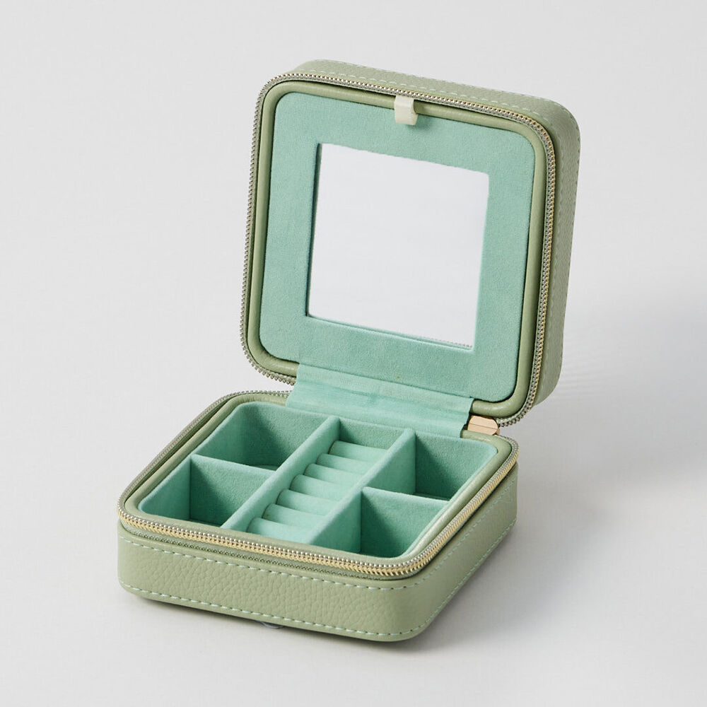 Pilbeam Living Celine Jewellery Case Box Organiser 12x12cm Sage