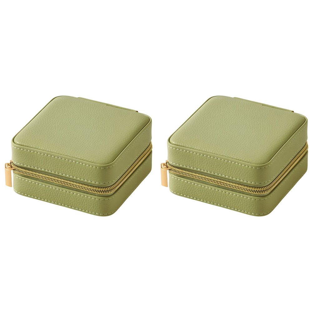 2PK Pilbeam Living Celine Jewellery Case Box Organiser 12x12cm Sage