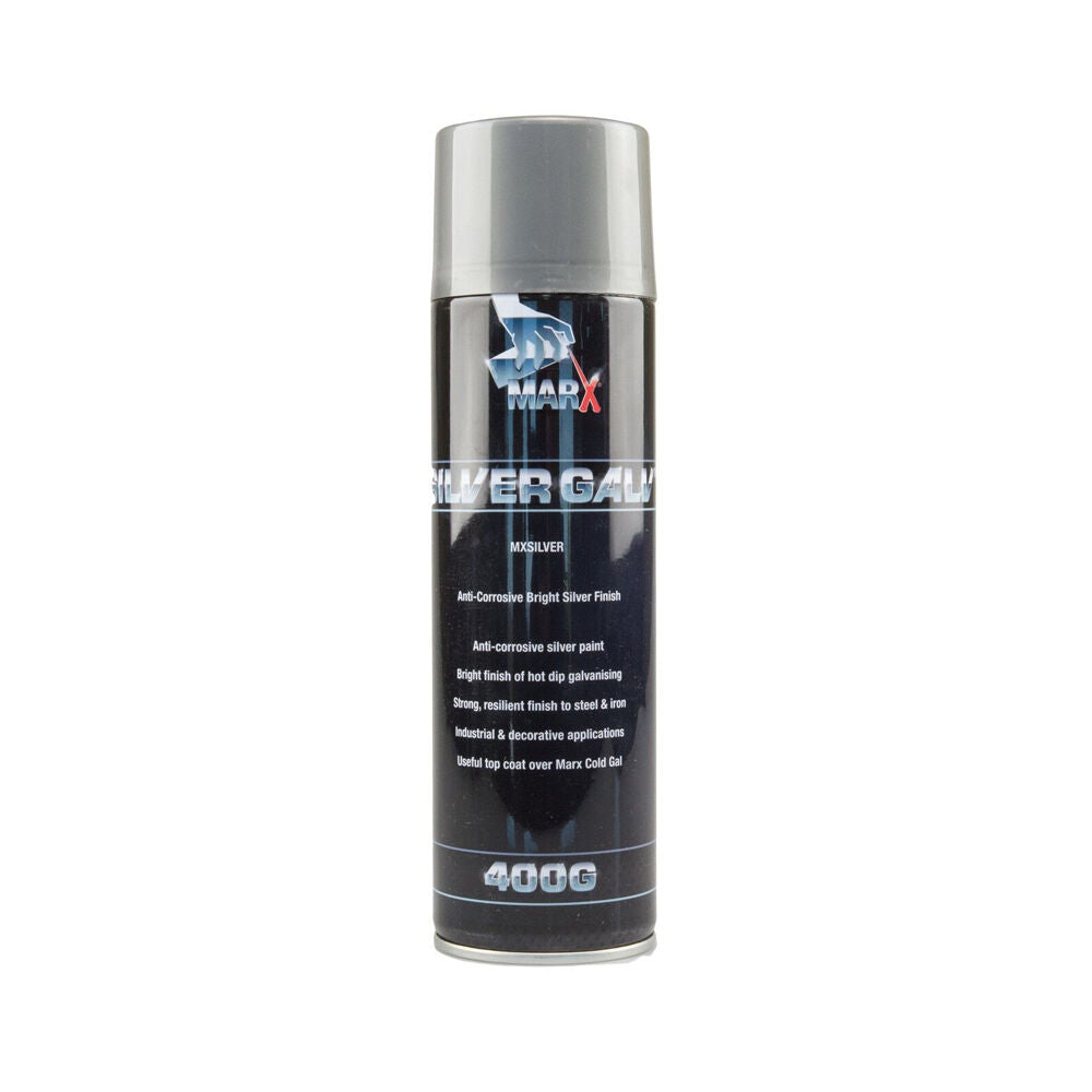 3PK AgBoss Anti-Corrosive Marx Galvanised Silver Metal Spray Can 400g