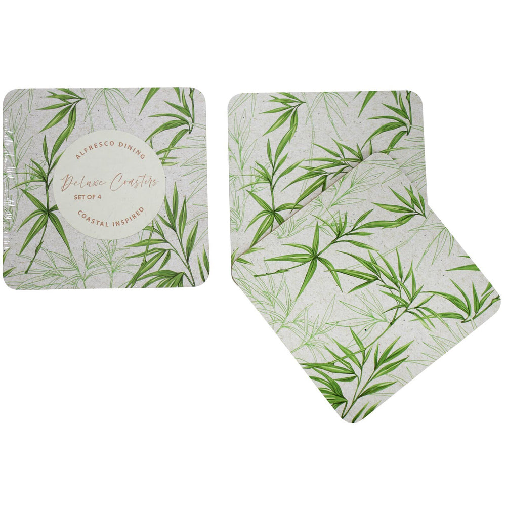 3x 4pc LVD MDF/Cork Drink Coasters Mat 10x10cm - Bamboo