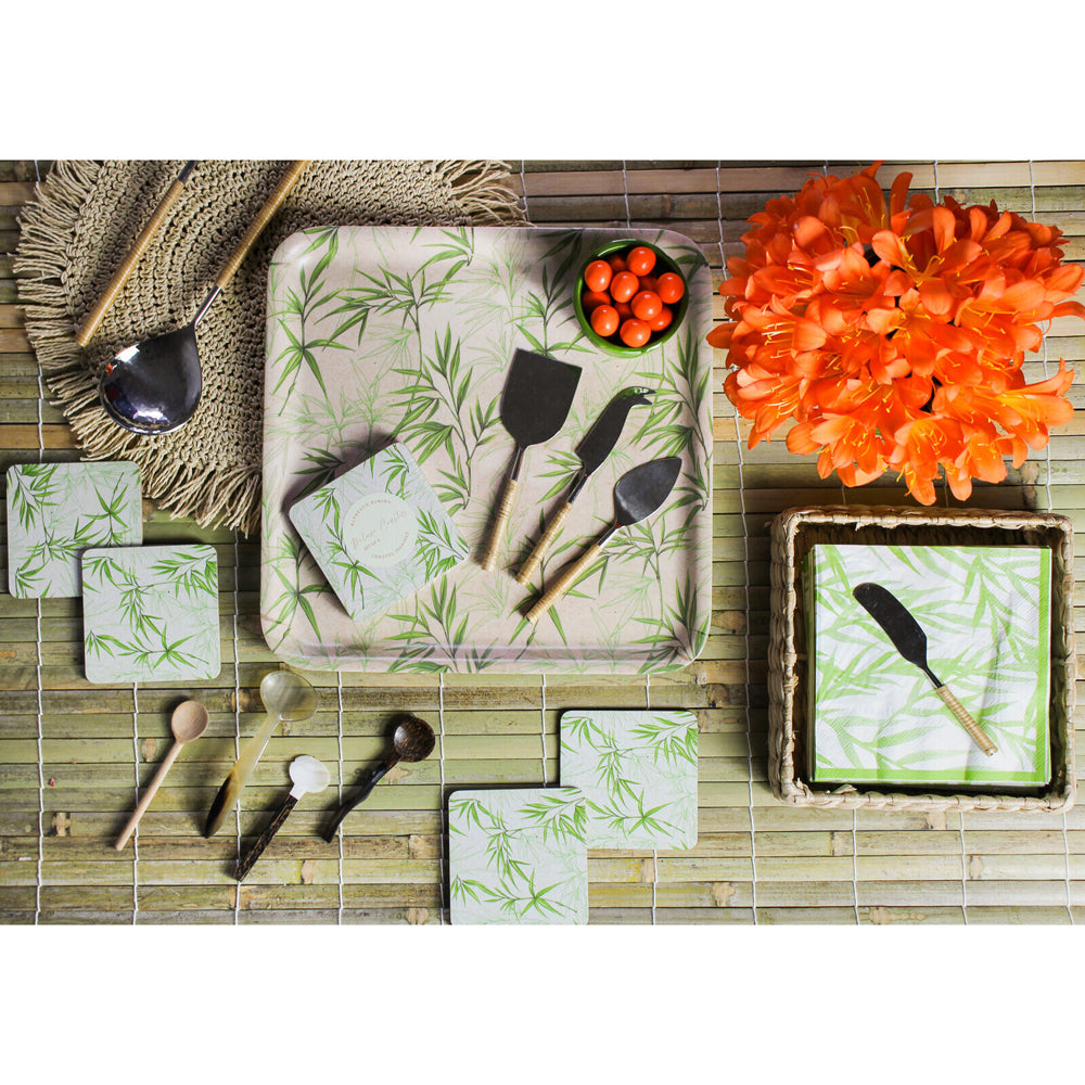 3x 4pc LVD MDF/Cork Drink Coasters Mat 10x10cm - Bamboo