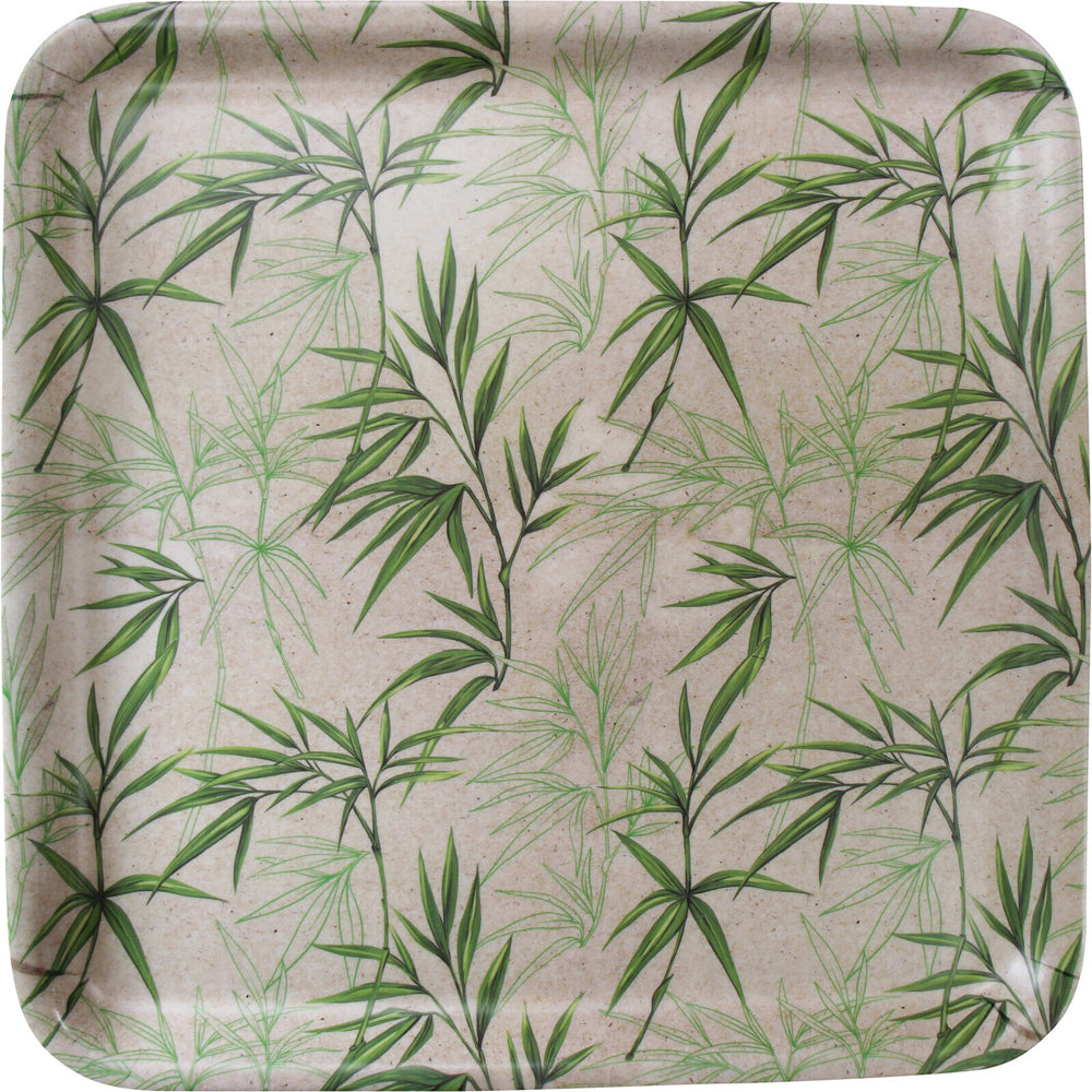 6PK LVD Melamine/Bamboo Square Serving Tray 33x33cm - Leaves