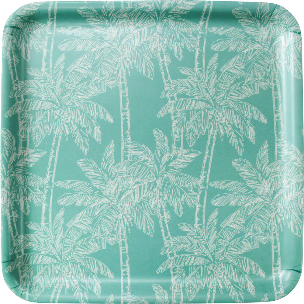 6PK LVD Bamboo/Melamine Serving Tray 33x33cm - Square Palm