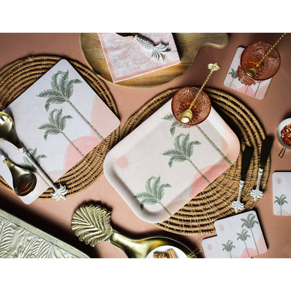 6PK LVD Serving Tray Rectangle Kitchen Serveware 30x21cm - Havana Palm