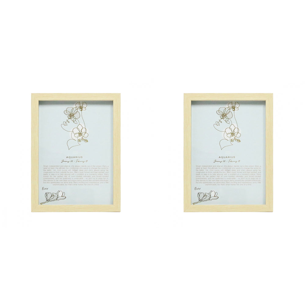 2PK Splosh Mystique Aquarius Glass Framed Print w/ Stand 23.5x32cm