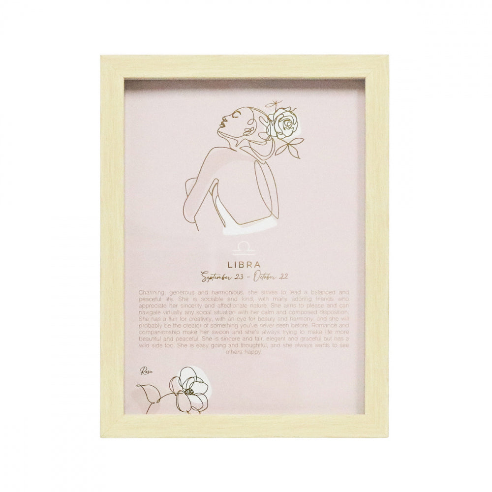 2PK Splosh Mystique Libra Glass Framed Print w/ Stand 23.5x32cm