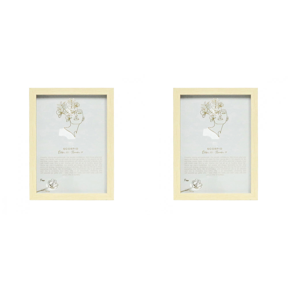 2PK Splosh Mystique Scorpio Glass Framed Print w/ Stand 23.5x32cm