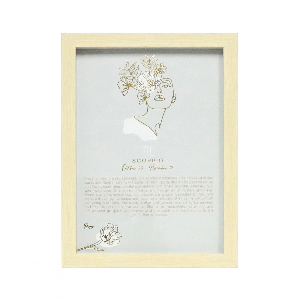 2PK Splosh Mystique Scorpio Glass Framed Print w/ Stand 23.5x32cm