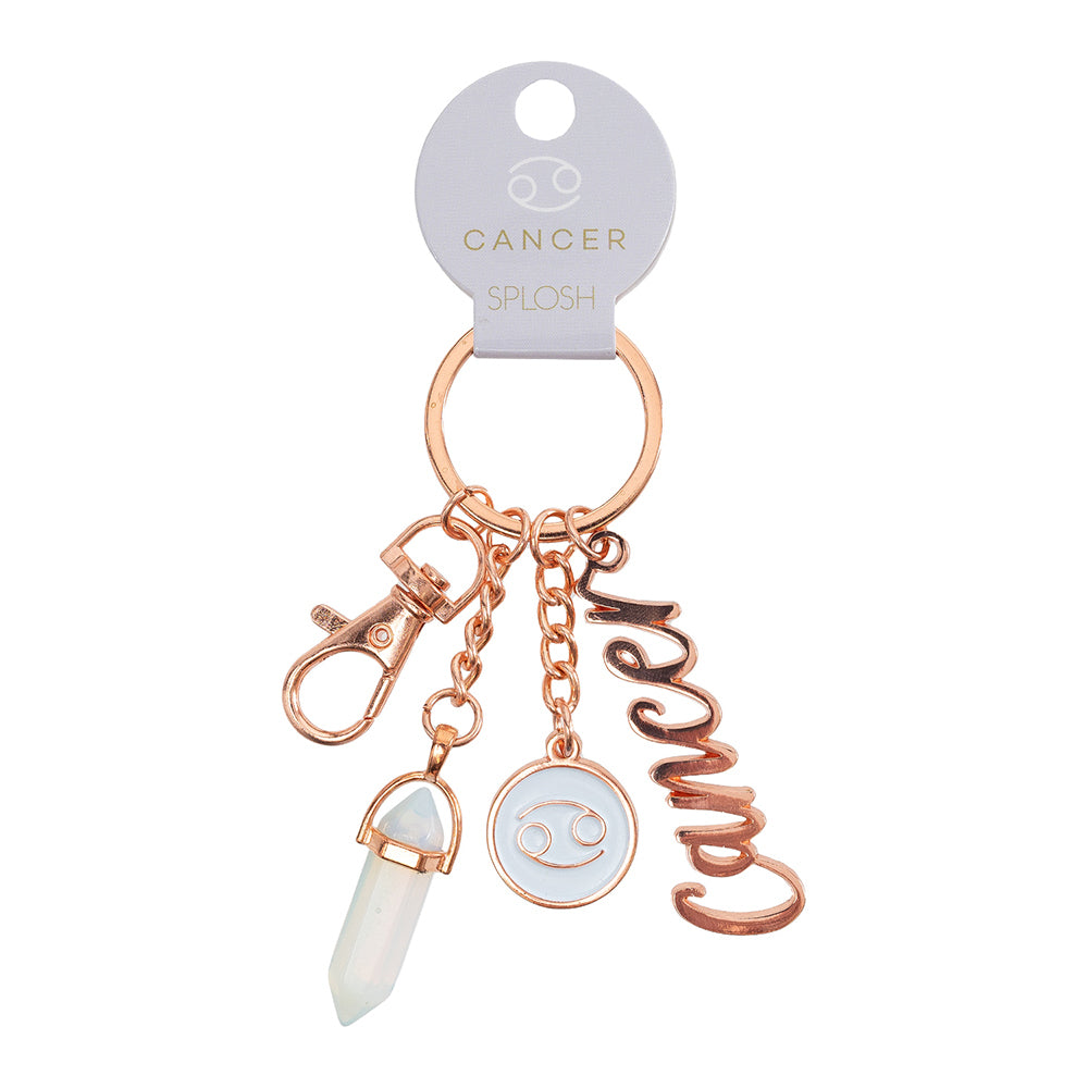 2PK Splosh Mystique Cancer Keychain Zodiac Charm - Rose Gold
