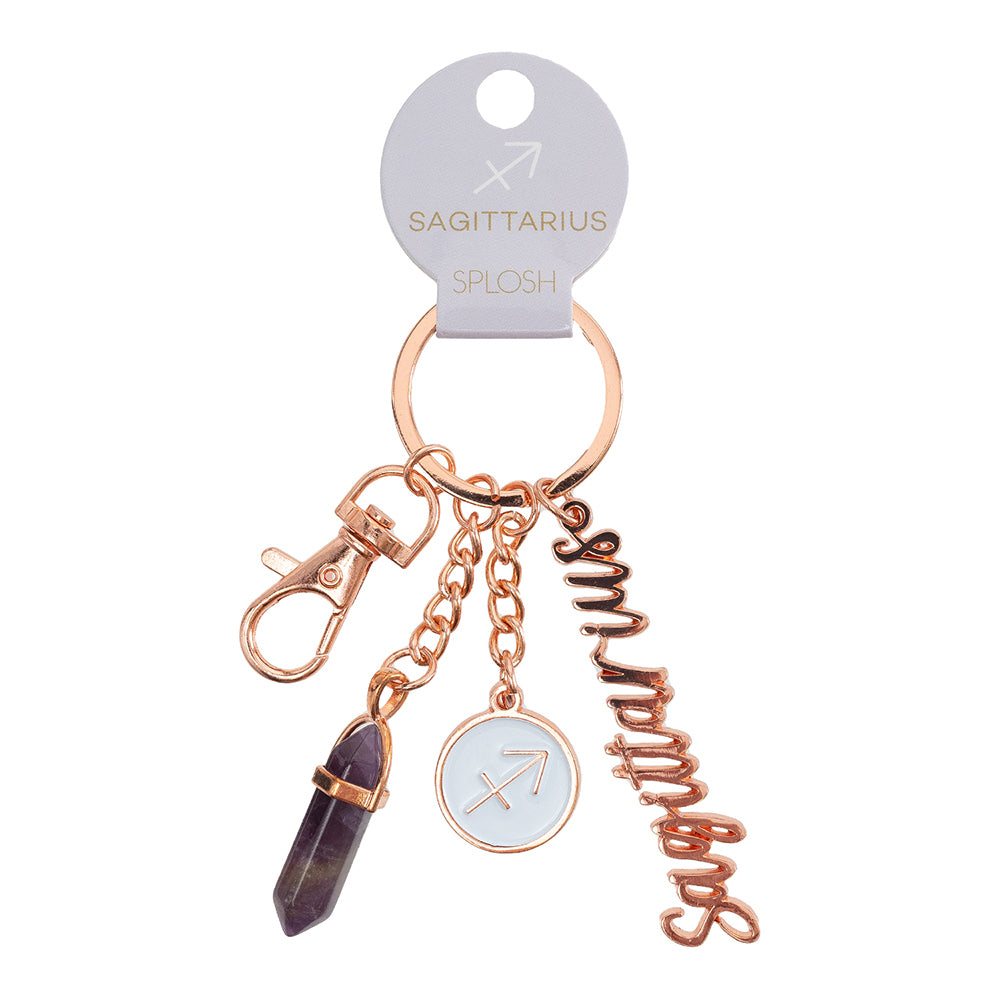 2PK Splosh Mystique Sagittarius Keychain Zodiac Charm - Rose Gold